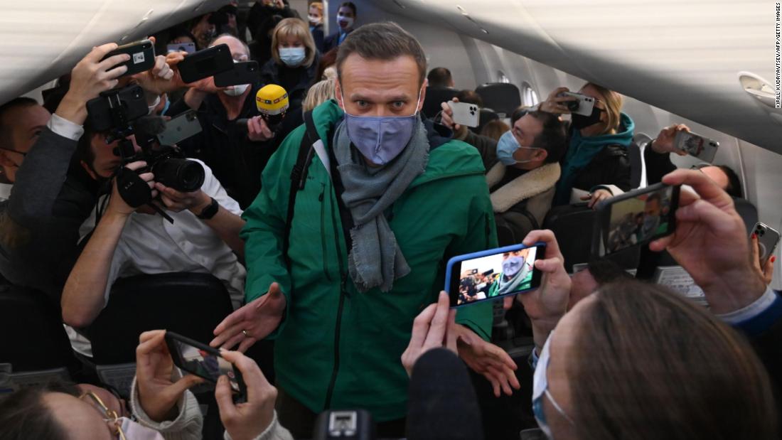 Alexei Navalny was detained upon his return to Moscow, five months after he was poisoned