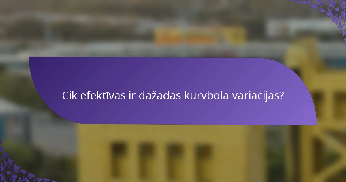 Cik efektīvas ir dažādas kurvbola variācijas?