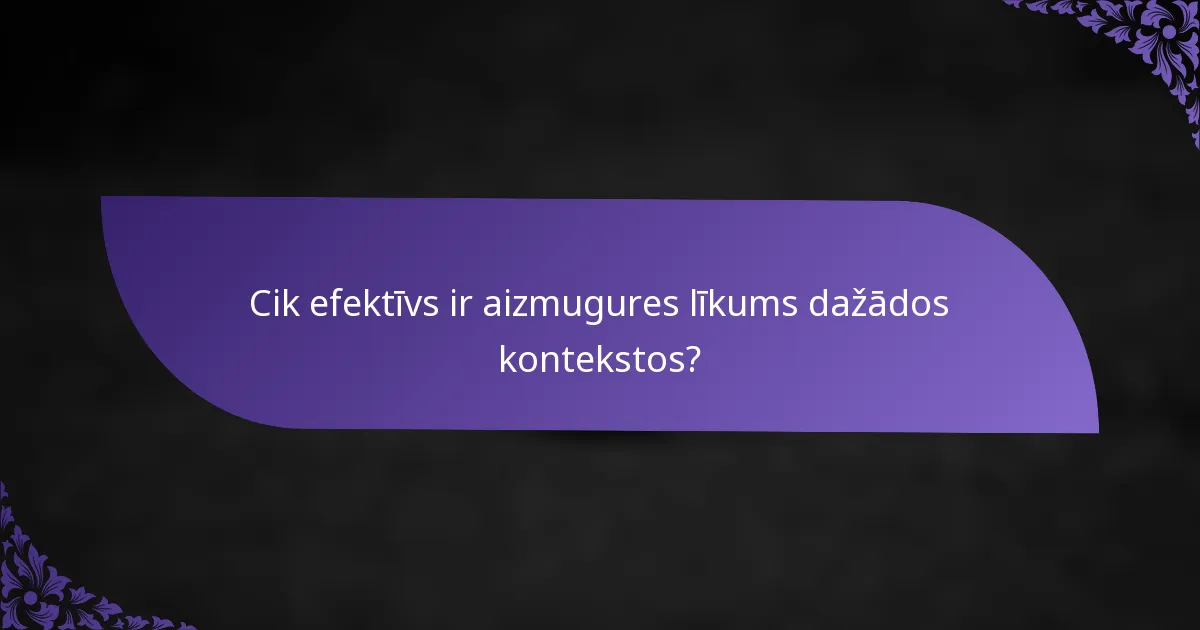 Cik efektīvs ir aizmugures līkums dažādos kontekstos?