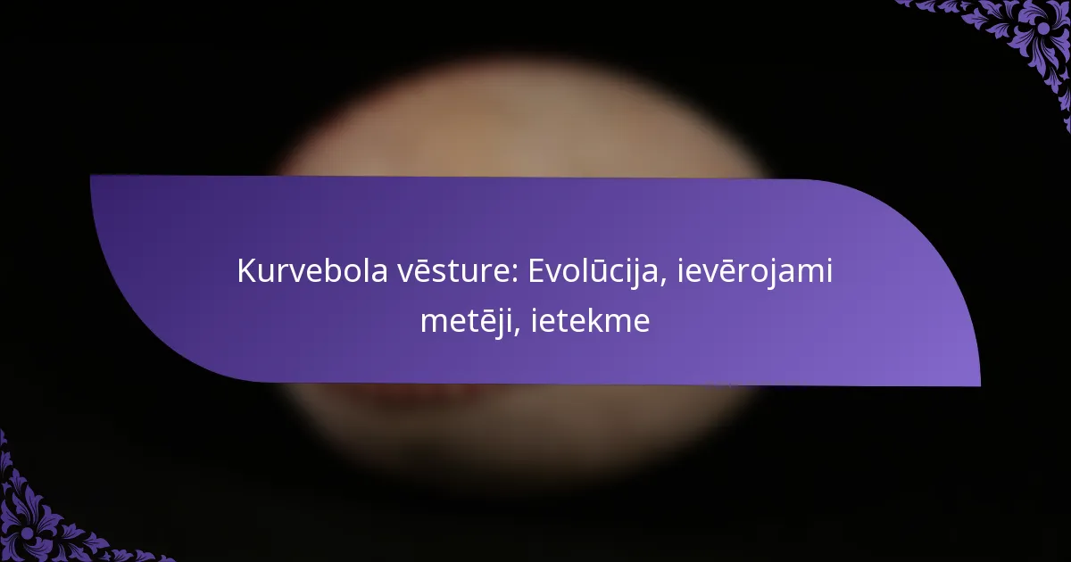 Kurvebola vēsture: Evolūcija, ievērojami metēji, ietekme