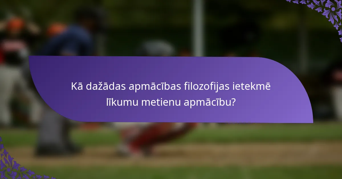 Kā dažādas apmācības filozofijas ietekmē līkumu metienu apmācību?