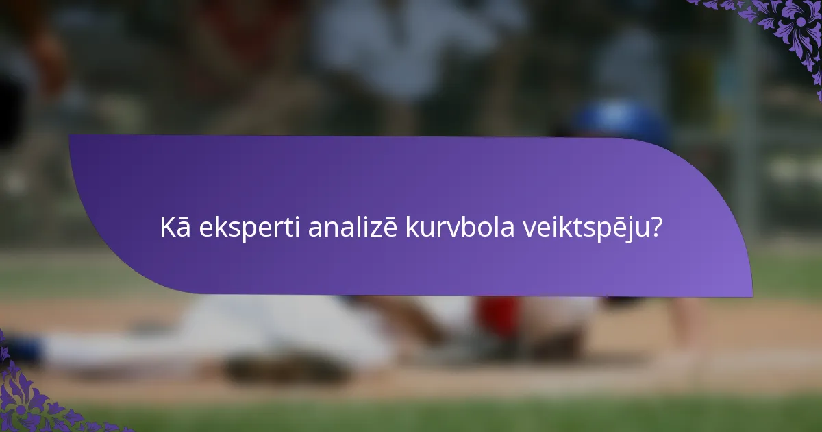 Kā eksperti analizē kurvbola veiktspēju?