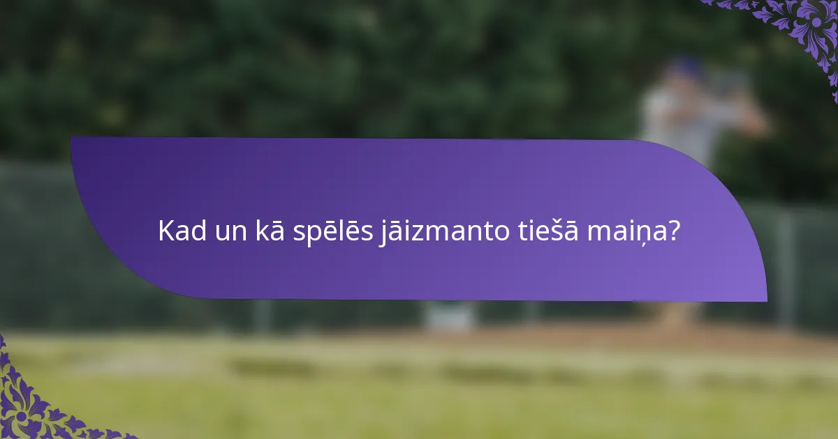 Kad un kā spēlēs jāizmanto tiešā maiņa?