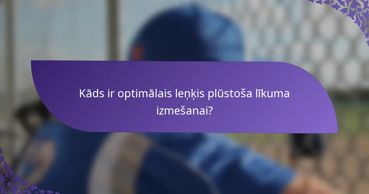 Kāds ir optimālais leņķis plūstoša līkuma izmešanai?