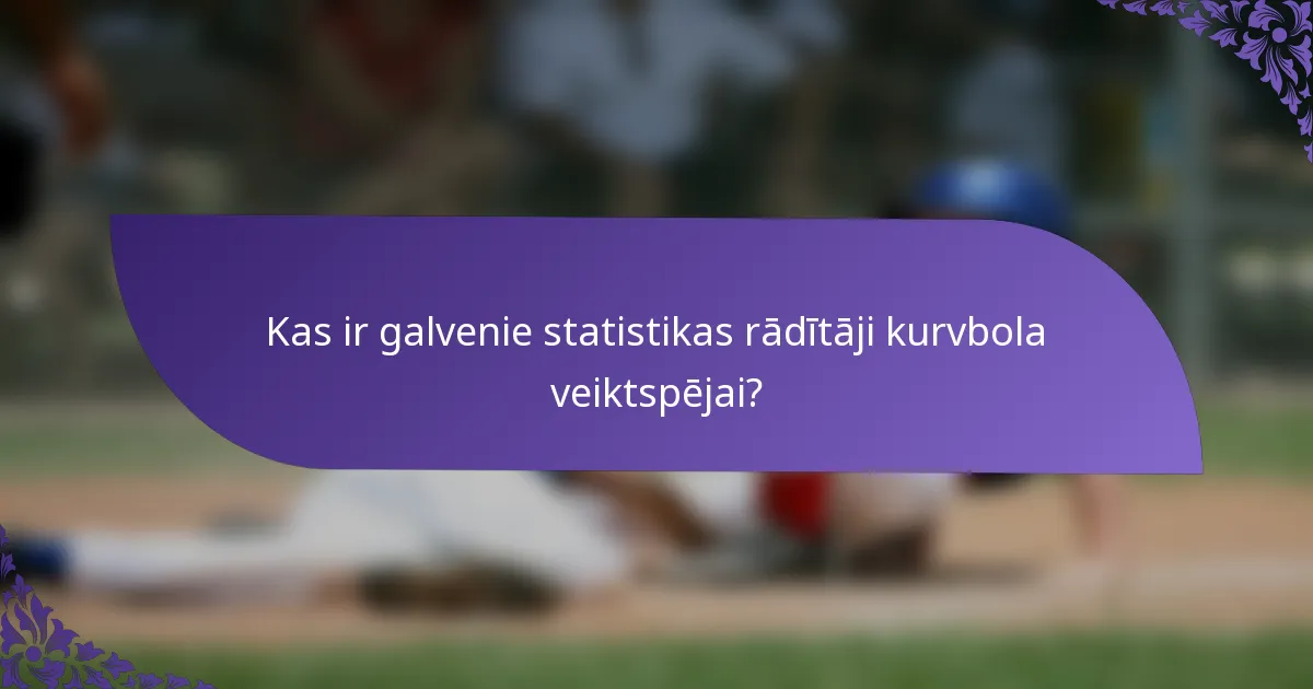 Kas ir galvenie statistikas rādītāji kurvbola veiktspējai?