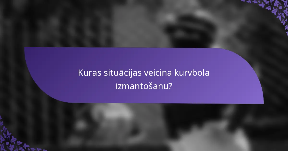 Kuras situācijas veicina kurvbola izmantošanu?