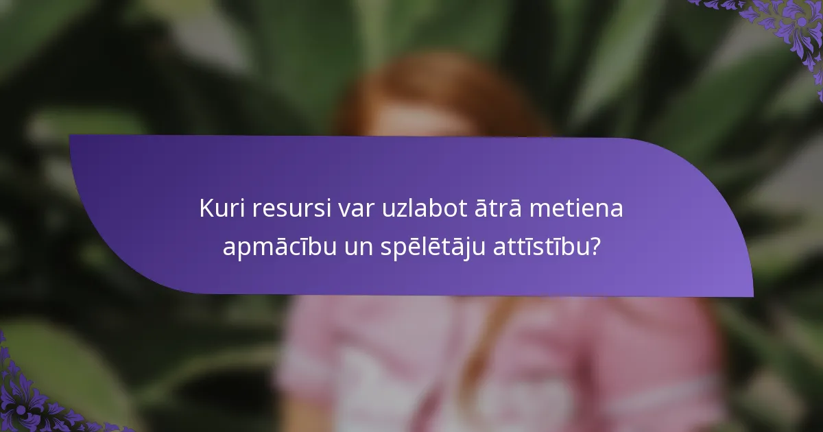 Kuri resursi var uzlabot ātrā metiena apmācību un spēlētāju attīstību?